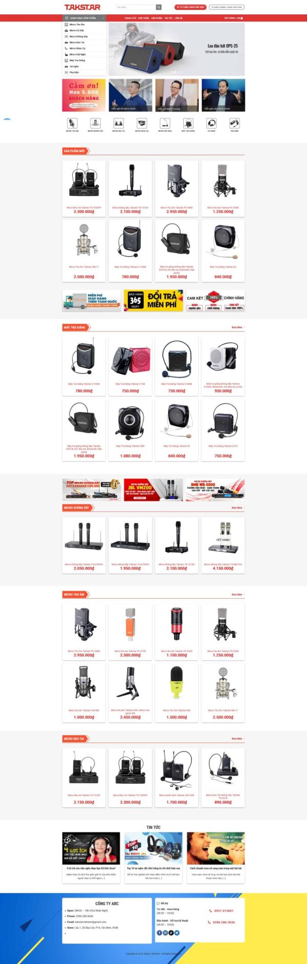 Theme wordpress bàn thiết bị âm thanh